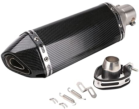 PACEWALKER 1.5-2 Système D'échappement Moto Universelle 38-51mm avec amovible DB Killer pour Yamaha Suzuki(Couleur de la Fibre de Carbone)