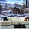 Tapeten Schneeberg Wölfe Fototapete 3D Vlies Wandtapete XXL Moderne Wanddeko Wandbilder Wohnzimmer Schlafzimmer Wand Dekoration 140x100cm