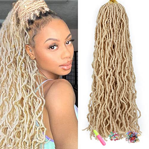 Nouveau Faux Locs Crochet Cheveux 24 Pouces ShowJarlly 7 Packs Faux Locs Crochet Tresses Cheveux Pré-Écoupés Déesse Locs Dreadlocs Cheveux Synthétiques Étendre Doux Locs Tressage Cheveux 613#