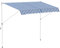 Outsunny Tenda da Sole 3x1.5 m con Braccio Avvolgibile, Tenda Parasole da Esterno a Manovella in Alluminio e Tessuto Poliestere 180g/㎡, per Giardino, Balcone e Terrazza, Bianco e Blu