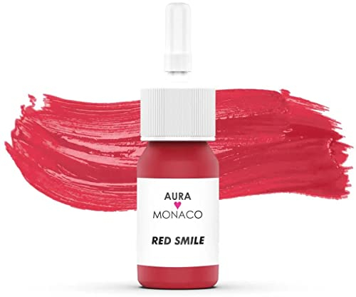 AURA Monaco Permanent Make Up Farbe PMU Farbe Microblading Farbe Powder Brows Pigment REACH-konform dermatologisch getestet made in DE Bubble Gum Lippen Farbe Tattoo Farbe (Red Smile)