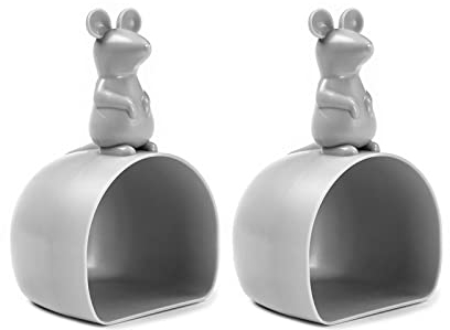 PengLAI Measuring Cups Measuring Spoons, 2 Pcs Mouse Plastic Measuring Cups Rice Spoon Multifunctional Cartoon for Home Essentials