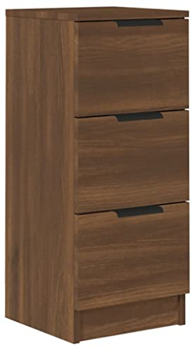 vidaXL Sideboard Schubladen Schubladenschrank Kommode Anrichte Schrank Beistellschrank Mehrzweckschrank Braun Eichen-Optik 30x30x70cm Holzwerkstoff