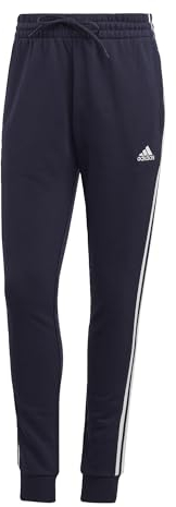 adidas Donna Essentials 3-Stripes French Terry Cuffed Pants, Legend Ink/White, M