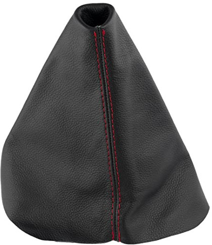 AERZETIX - C63366 - Funda para palanca de cambios en piel genuina - compatible con Renault Laguna 2 de 2001 a 2005 - color: negro con costuras rojas - para caja de cambios manual