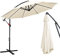 Joparri Sonnenschirm Beige Ø 300 cm mit Kurbel| Ampelschirm mit Ständer | Gartenschirm Sonnenschutz UV-Schutz Aluminium | Kurbelschirm Marktschirm wasserdicht