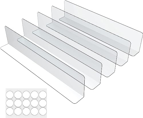 NOPWOK 5 Pack Under Couch Blocker, Gap Bumper Under Bed Blocker with Strong Adhesive, Stop Dogs and Cats Safety PVC Adjustable Clear Toy Blocker for Bed Sofa Barrier Blocking, 3.2'' Height 16 L