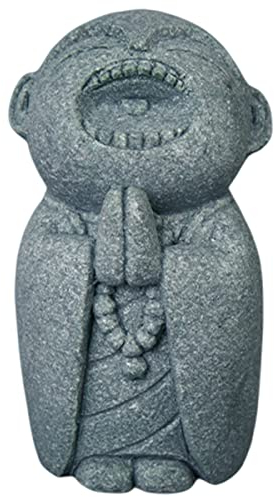 livelyfish Japanische Buddha-Statuen, Bosatsu, Feng Shui, betender Mönch, Sandstein, glücklich/lächelnde Miniaturfigur, Ornament für Aquarium, Haus, Garten, Dekoration, 4