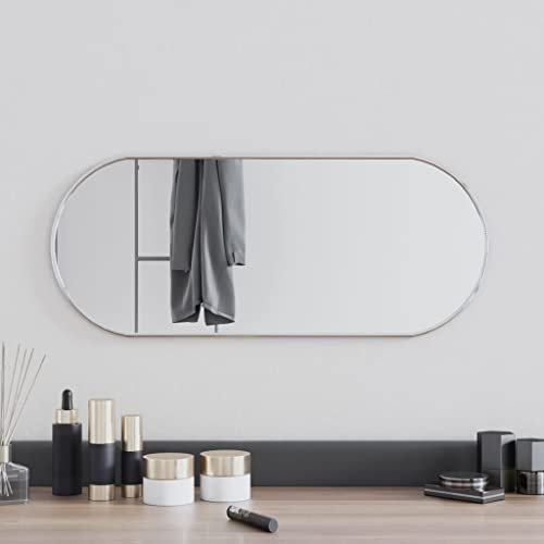 INLIFE Wandspiegel Silbern 60x25 cm Oval,1.76kg,348190