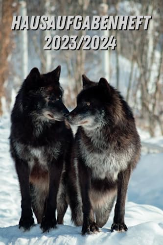 Hausaufgabenheft 2023/2024 Wolf: Schulplaner und Wochenplaner Mit Raum Für Notizen Mit Stundenplänen und Datum August 2023 - Juli 2024 , DIN A5 , für Jungs , Mädchen und Teenager