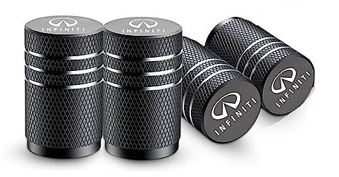 4 Stück car Ventilkappen mit Dichtung stabilen Reifendruck Korrosionsschutz Staubkappen Auto Zubehör, Für Infiniti Q50 Q30 FX35 G37 G35 Q70 QX70 Q60 QX50 QX60 QX80,B/Black-M