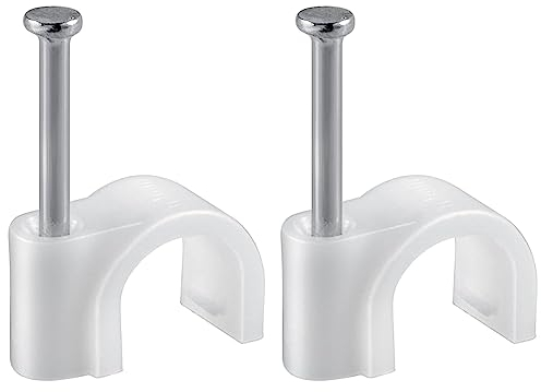 Goobay 17082 Kabelschelle für Kabel mit Kabeldurchmesser bis max. 10,0 mm weiß (100 Stück) (Packung mit 2)
