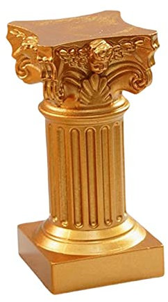 Römische Miniatur-Säule Statue, Standfuß für Hochzeit, Heimdekoration, Gold, 3,3 x 6,8 cm