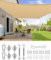 LOVE STORY Toldo Vela de Sombra 2x3m con Kit de Montaje Rectangular Arena Toldos,Toldo de Tela Sombra Curvada,Transpirable Permeable (HDPE) con Protección 95% UV para Patio Exterior, Porche, Jardín