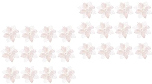 Abaodam STK Mintgrüner Weihnachtsschmuck Silberne Schneeflockenverzierungen Weihnachtsschmuck Räumung Weihnachtsbaum Schleift Dekorationen Pointetta-Blumen Blumenbaum Weiß Künstlich