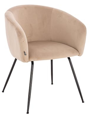 Home Deluxe - Polsterstuhl ARIA - 3 Stück, Farbe: Samt Beige - weiche Polsterung, bis 120 kg belastbar I Küchenstuhl Speisestühle Esszimmerstühle