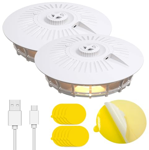 Flohfalle für Wohnung, 2 Pcs Flohlichtfalle Flohfalle für den Innenbereich mit Gelbsticker, Flohfallen Floh Läuse Testsieger Flohlampenfallen mit 4 Lichtmodi für Wohnung Zuhause Teppiche Bettwäsche