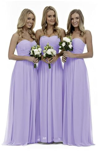KURFACE WSX420 - Vestido largo de dama de honor sin mangas para invitada de boda, Lila, 38