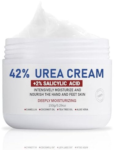 OUKEYA Urea Cream 42% plus Salicylic Acid 2%, Urea Foot Hand Cream for Dry Cracked Feet, Heels, Elbows, Salicylic Acid Cream for Moisturizer, Removes Corns Calluses Dead Skin and Softens Toenails