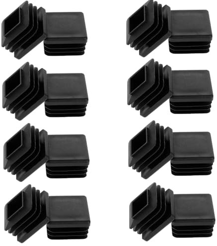 Aster 16 Pack Plastic Hole Plugs, 1 Inch(25mm) Square Tube End Cap, Black Post End Cap Square Tubing Plug for Metal Tubing, Fences, Glide Protection From Chair Legs, Furniture and Floors