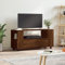 Gecheer TV Schrank mit Rollen Lowboard Fernsehschrank Fernsehtisch TV Möbel Tisch Board HiFi-Schrank Braune Eiche 102x34,5x43 cm Holzwerkstoff