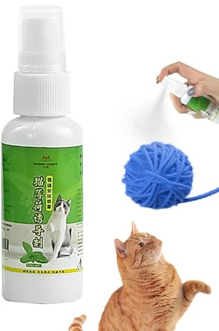 Katzenminze-Spray für Wohnungskatzen - Natürliches 50 ml Katzenminze-Spray | Katzenberuhigungsspray, hilft Stress zu reduzieren und Katzen zu entlasten, Katzenzubehör für Katzen und Kätzchen Yulokdwi