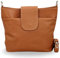 BRISE Umhängetasche Damen Echtes Leder ELLIE Handgemachte Crossbody Bag mit Ledergurt 6 Fächer Wasserdichte Schultertasche Made in Italy (Cognac Braun - 1)