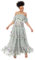 Maya Deluxe Vestido Largo para Mujer, Hombros Descubiertos, Tirantes Delgados, Bordado Floral, Volantes, Tul, Invitada de Boda, Lirio Verde, 42