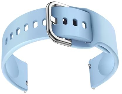 Aruicheng Uhrenarmband 20mm Silikon Uhrenarmbänder mit Schnellverschluss für Herren Damen Wasserdichte Ersatzarmband mit Edelstahl Silber Schnalle Watch Straps (Blau)