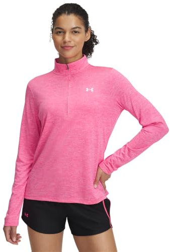 Under Armour Tech 1/2 Zip-Twist Chemise, Super Rose / / Blanc, S Femme