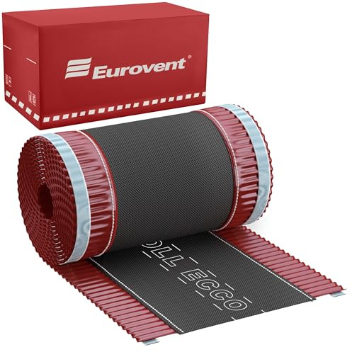 5lfm Eurovent® ROLL ECCO Firstband Firstrolle Aluminium + Vlies Farbe: Kirsche (RAL3011) (310mm breit 5lfm lang)