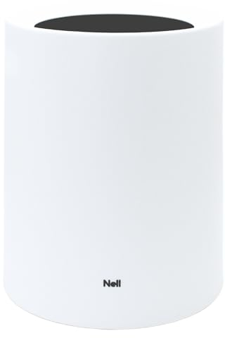 Nell Cubo de basura de oficina de 12 litros, color blanco mate, ideal para oficina, cocina y salón, elegante y versátil, plástico duradero, elegante y práctico (blanco, 12 L sin tapa)
