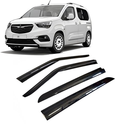 Rumplex Windabweiser Luftabweiser Regenabweiser Seitenfensterabweiser Kompatibel mit Opel Combo D 2010-2023 Autofenster Regenschutz Regenabweiser Anklebbare Deflektoren 4 Stück Externe Passform