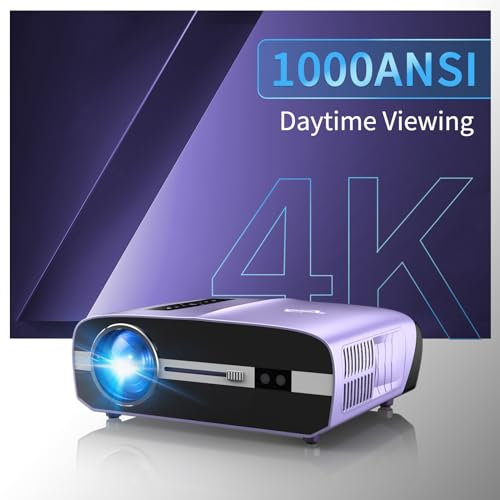 Smart 4K Projector Daytime 1500ANSI Lumens, Ultra HD LED Home Cinema Projector WIFI 6 Bluetooth,Android TV,Built in Apps,HDR10,6D Keystone,DSP Audio,38W Speaker, Zoom for Bedroom Outdoor Movie Gaming