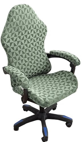 Gaming Chair Cover, Cat Scratch Proof Soft Gaming Chair Slipcovers Arms Attached Washable Gamer Chair Cover for Office Computer Gaming Chair(Green)