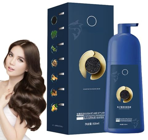 ZhiHuaShi Kaviar Haarfärbeshampoo | Kaviar Protein Haarfärbemittel | Hair Dye Shampoo | Natürliches Pflanzen Haarfarbe | Farbshampoo Deckt Graues Haar | Kräutershampoo Für Männer Und Frauen