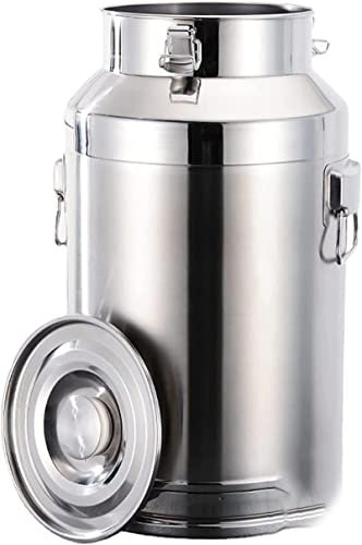 SmPinnaA Bidon À Lait 5L-58L, Pichet À Lait Robuste en Acier Inoxydable 201, Seau À Lait, Seau À Vin, Bouteille pour Le Stockage du Lait Et du Vin Liquide, 6L,6L