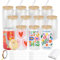 Cafultgo 12Pcs Sublimation Glass Cans with Straws and Bamboo Lids, Clear Cups for Cocktails, Whiskey, Cola, Juice, Soda, Tea, Water, Gift Set, Drinks 16oz(Frosted)