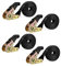 IAZZCO 6M x 25MM Ratchet Straps Heavy Duty: Tie Downs Straps with Cam Buckle for Motorcycles, Car, Trailer, Household (4PCS/Black)