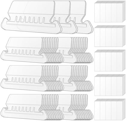 Louttary Ordnerregister, 100 Sets Hängeregistratur-Etiketten, 5,1 cm Kunststoffregister und Einlagen für Hängeregistratur-Ordner