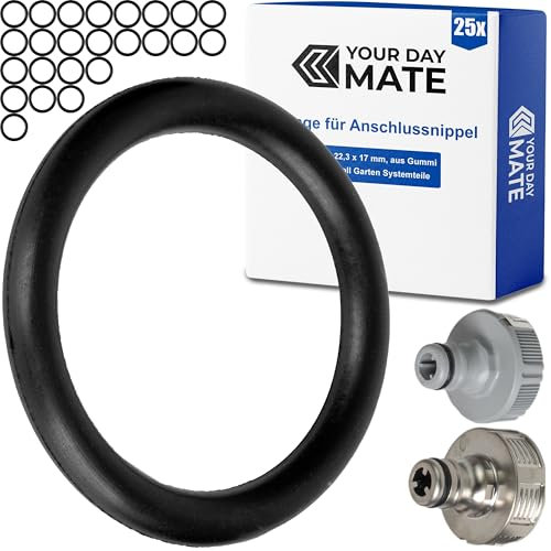 Ersatz O-Ringe Set, 25 Stück, für G 3/4 Zoll Garten Stecksysteme, kompatibel mit Gardena 26,5 mm Hahnverbinder, 18201, 18241, 938, 15280, Gummi, Ø 22,3 x 17 mm, Gummidichtring für 05303-00.701.00