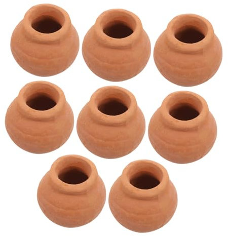 TOBBOMEY 8 Pièces Pot De Fleurs en Terre Cuite pour Plantes Mini Pots De Fleurs Compacts pour Décoration De Bureau Rebord De Fenêtre Réutilisables