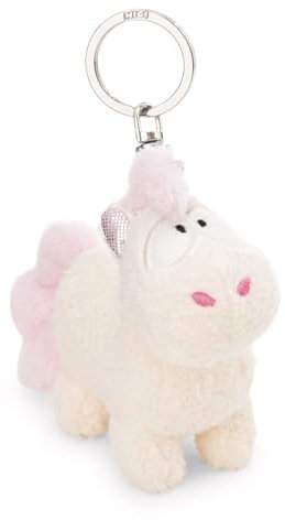 NICI Schlüsselanhänger Einhorn Creamy Pink 10cm - Weiss - Treuer-Begleiter für Rucksack oder Tasche, Schlüsselhalter für klein und Groß | 61901
