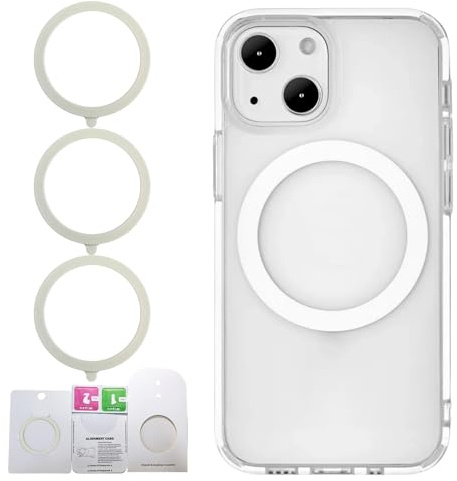 3Stück Magnet Ring Aufkleber für Magsafe Ring,Metallringe Selbstklebend,für MagSafe Ring Aufkleber,Magnetring für Handyhülle,Metallring Sticker Kompatibel mit iPhone Samsung Android Phone Cases (Weiß)