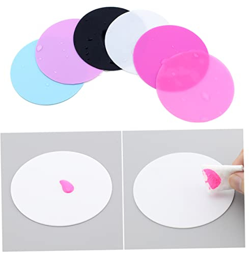 Vaguelly Palette De Peinture Silicone Professionnelle Ronde 5 Pièces 9,5x0,1 Cm Multicolore pour Manucure Kit Nail Art Usage Cosmétique