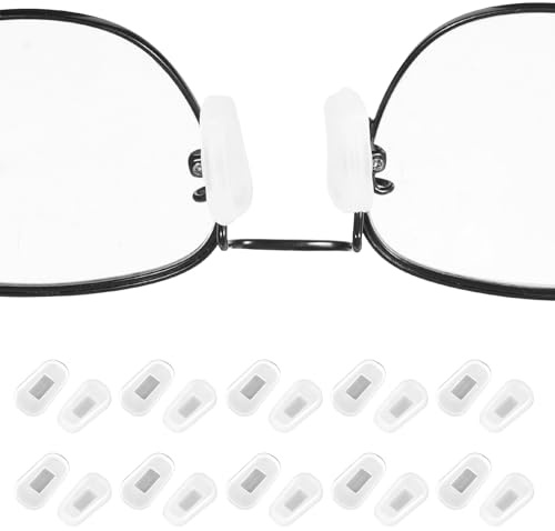 LIQWEI 10 Pairs Eyeglass Nose Pads Covers, Slip-on Nose Pads Covers, Soft Silicone Noses Pad Slip-on Silicone Glasses Noses for Glasses Repair Kit