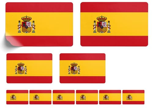 Juego de 10 pegatinas de bandera de España para coche, impresión offset