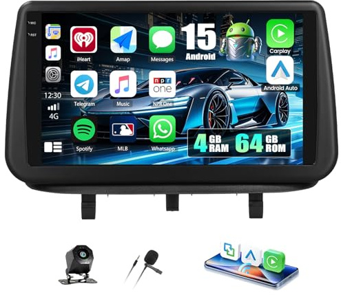 CAMECHO 4+64G Android 15 Autoradio para Opel Meriva 2010-2014, 9 Pulgadas Navi Radio con Bluetooth, Wi‑Fi, CarPlay Inalámbrico, Android Auto, FM, RDS, 32-Banda EQ+Cámara Trasera