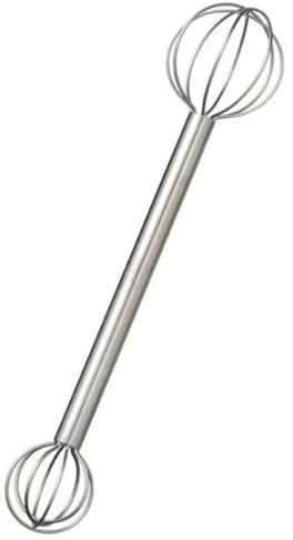 HoveeLuty Miso Muddler, Stainless Steel Dual-Head Miso Whisk for Soup, Sauce, and Batter, Japanese Kitchen Gadget, 7.87 inch Stirring Tool Mini Whisk Stainless Steel