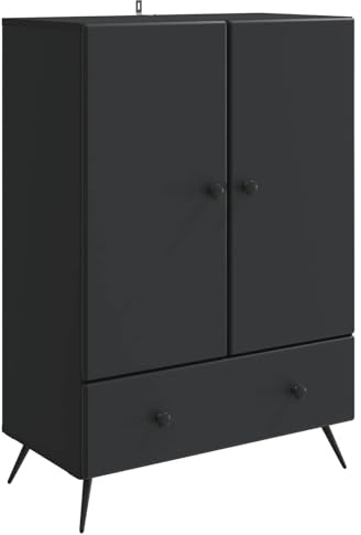 vidaXL Sideboard Schwarz 66 x 34,5 x 95 cm Holzwerkstoff, Eleganter Wohnzimmerschrank, vielseitiger Buffetstauraum, modernes Sideboard für stilvolles Zuhause